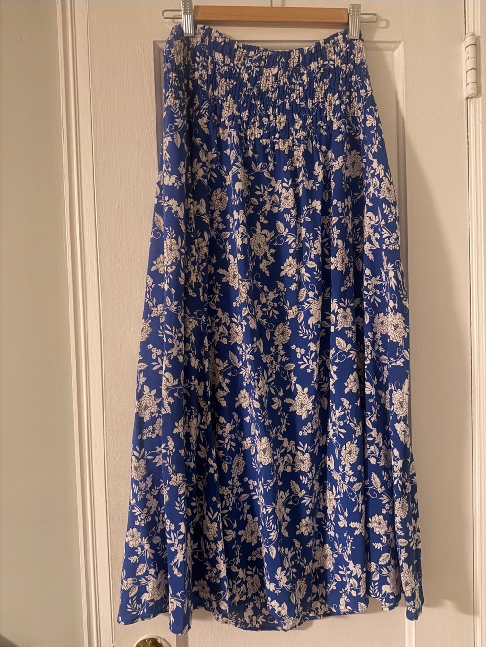 Zara floral maxi skirt ruched waist